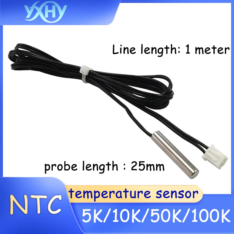 

1pcs NTC Temperature Sensor 5K10K50K100K High Temperature Sensitive Waterproof Probe Temperature Sensing Wire 1 Meter