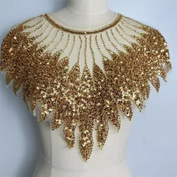 New design Gold siver black sequin patches sew on clothing DIY