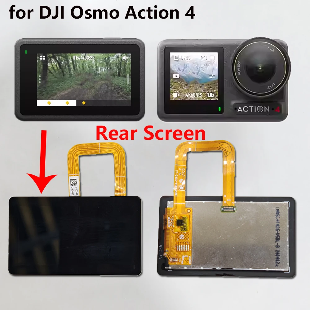 Für DJI Osmo Action 4 Hinten Touchscreen LCD Bildschirm Montage 1,56-zoll Ersatz für Action4 Kamera Hinten Bildschirm display Teile