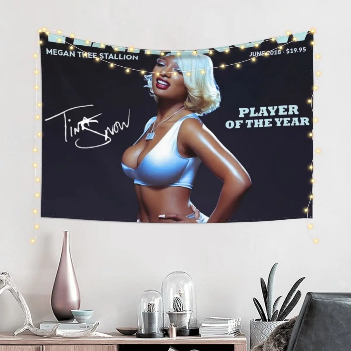 Megan Thee Stallion Tapestry Decor Home Anime Decor Wallpaper Bedroom Tapestry