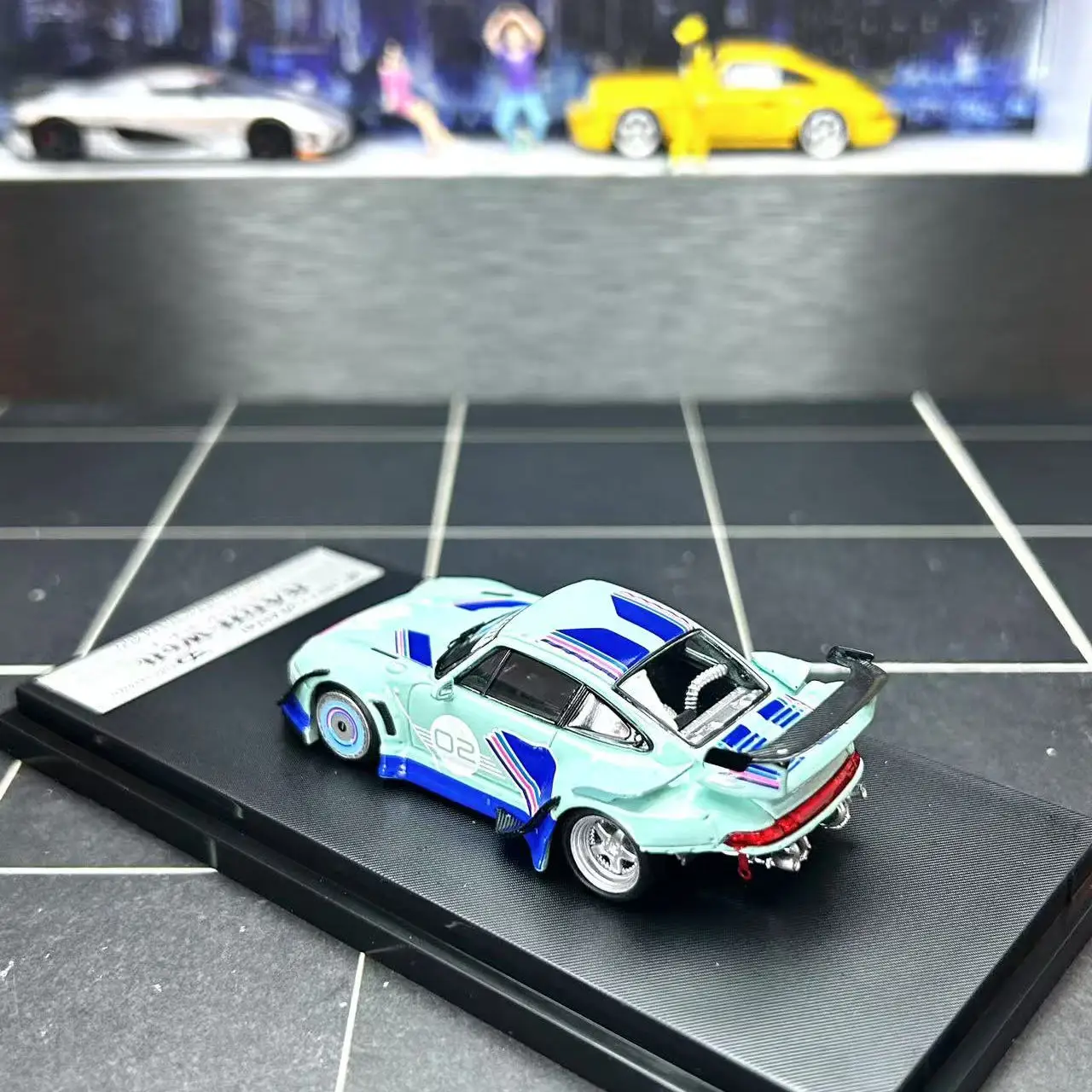 Diecast SW 1:64 Skala Porsche 993RWB Modifiziertes Legierungsautomodell Sammlerspielzeug Geschenk Souvenir Display Ornament