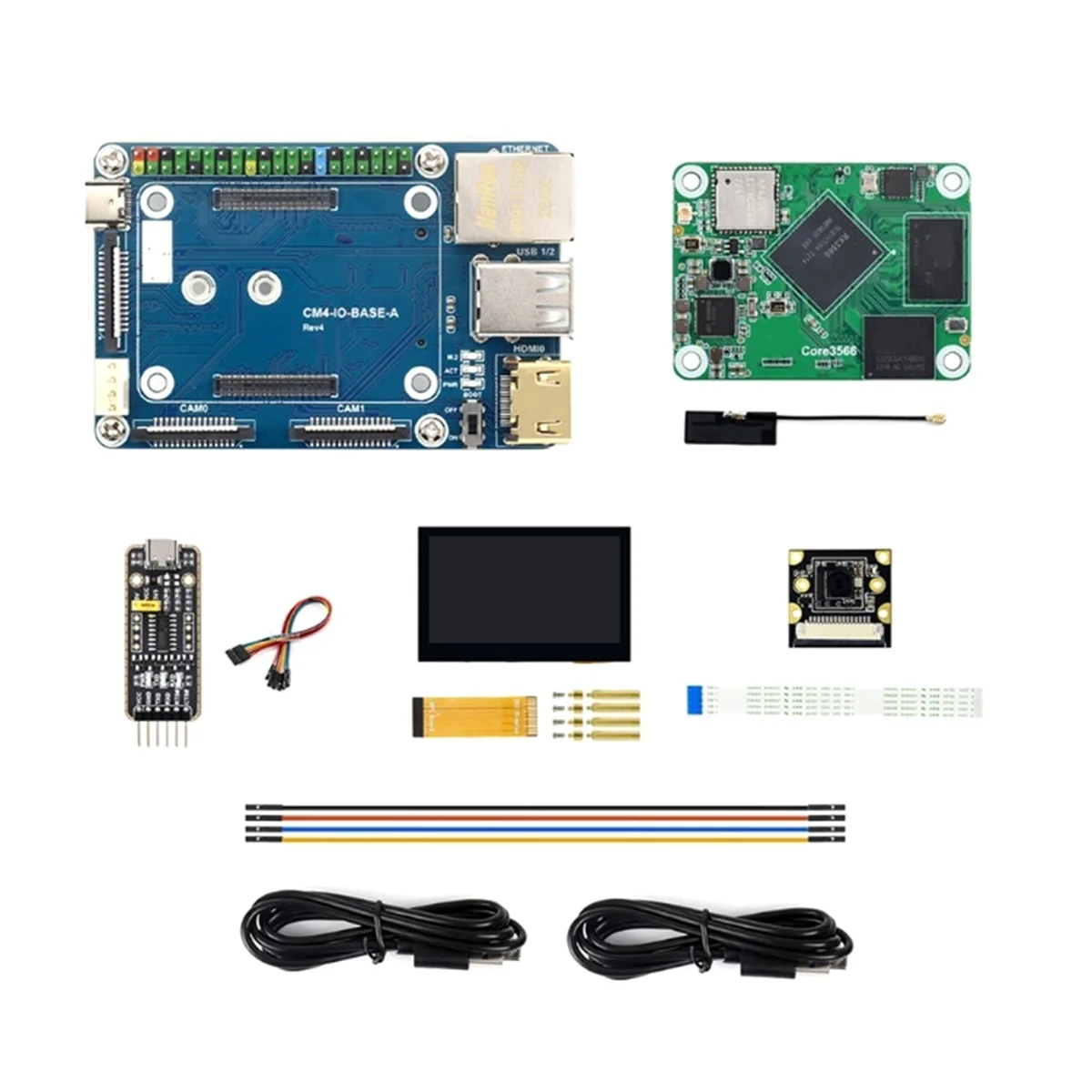 

A49T Core3566 Module Kit Rockchip RK3566 Quad-Core Processor, with 4.3-Inch Touch Screen for CM4 US PLUG