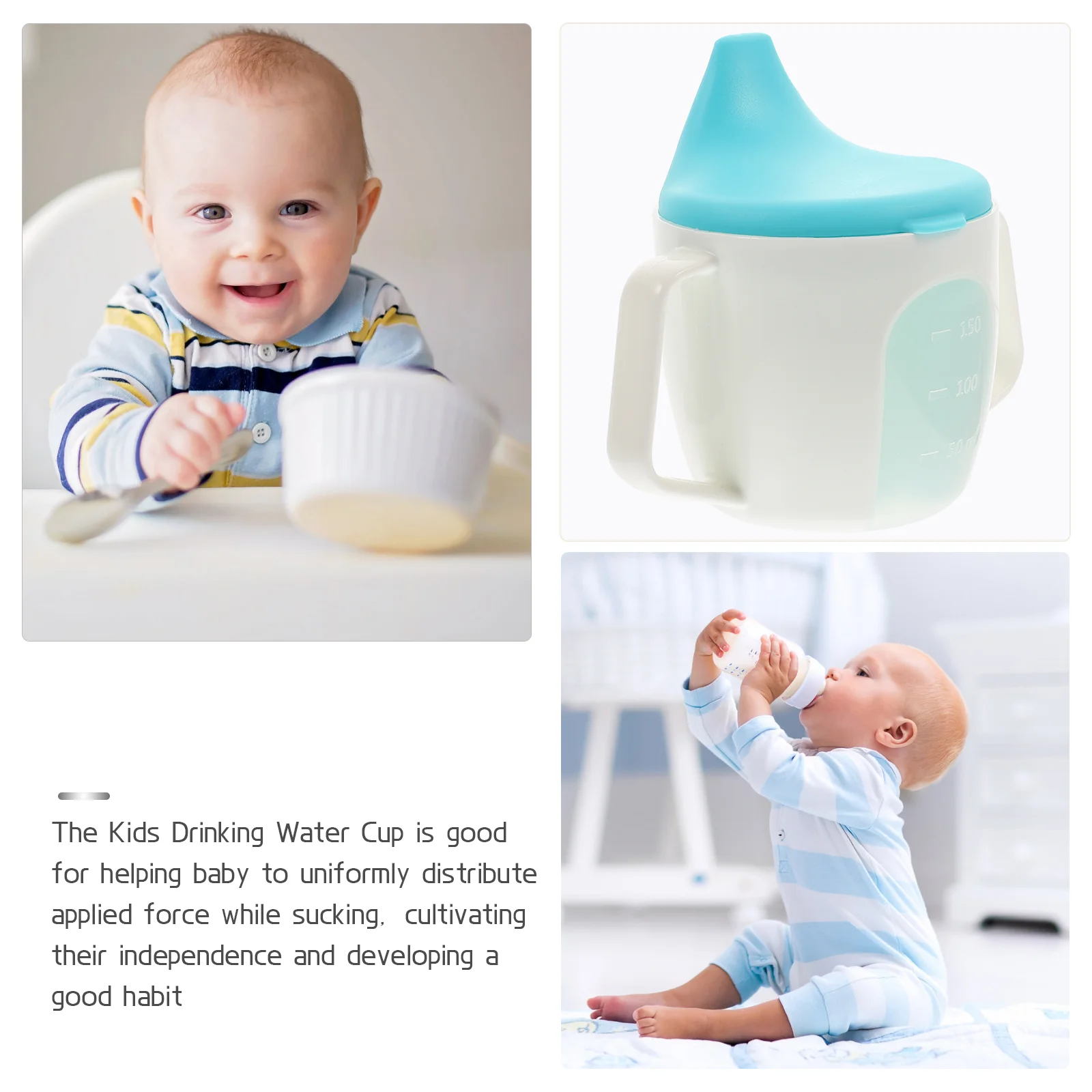 Cup with Handle Double Drinking Portable Supply Lovely Multi-function Storage Scale Milk Toddler