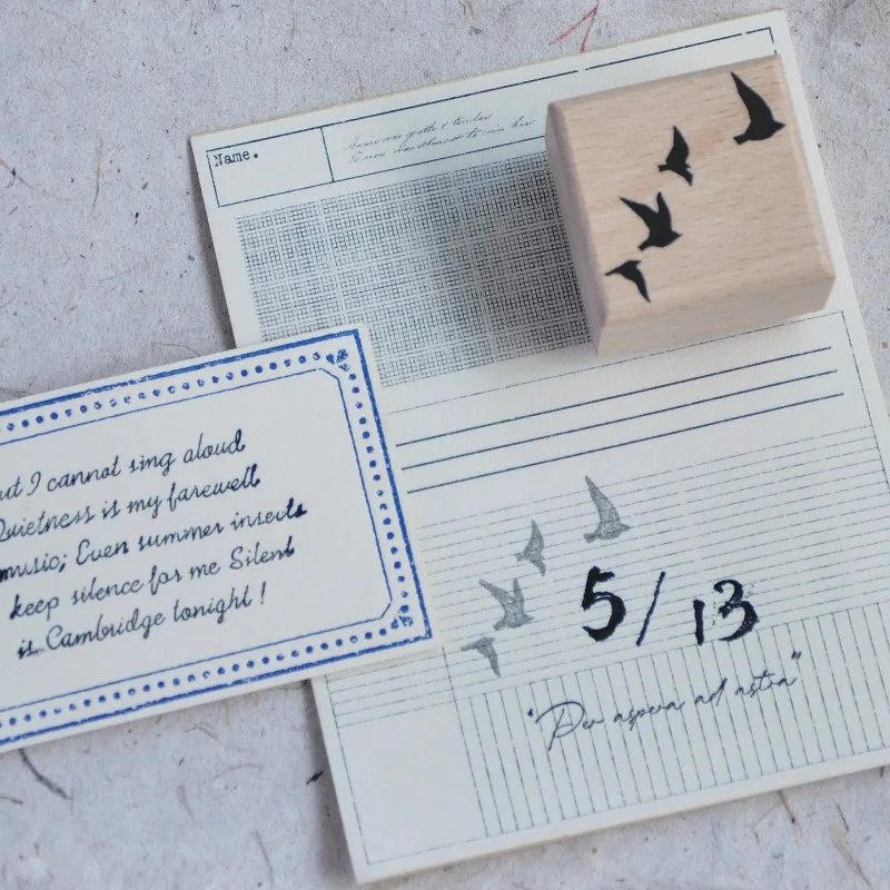 Vintage Returning Swallows Wooden Rubber Stamp Set DIY Scrapbooking Photo Album Card Making Wood Seal