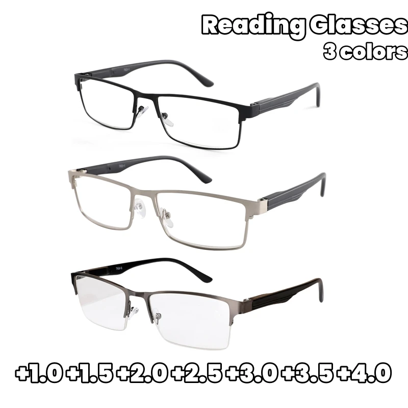 

Business Fashion High-definition Glasses Ultra Light Small Frame Presbyopia Glasses Portable Suqare Half Frame Reading Glasses