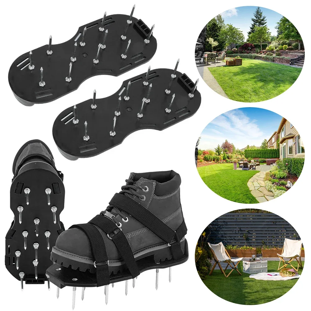 Zapatos de aireador de césped, sandalias con pinchos con correa ajustable, antideslizantes para Patio y jardín