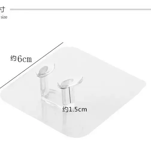 Transparent Plug Hook, Plastic No-Trace Strong Adhesive Bracket, Nail-Free Hanger - Detail 1