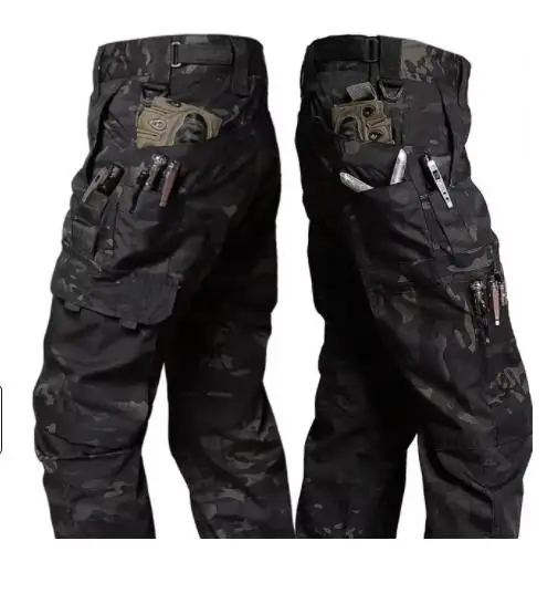 Slijtvaste werkbroek Man Rechte cargobroek met meerdere zakken Outdoor jogging tactische broek Lente herfst casual broek