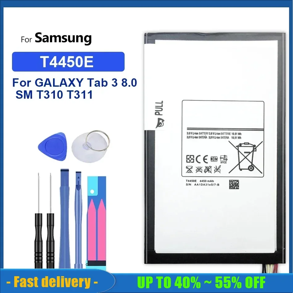 

T4450E 4450mAh Rechargeable Tablet Battery For Samsung Galaxy Tab 3 8.0 T310 T311 T315 SM-T310 SM-T311 SM-T315 T3110