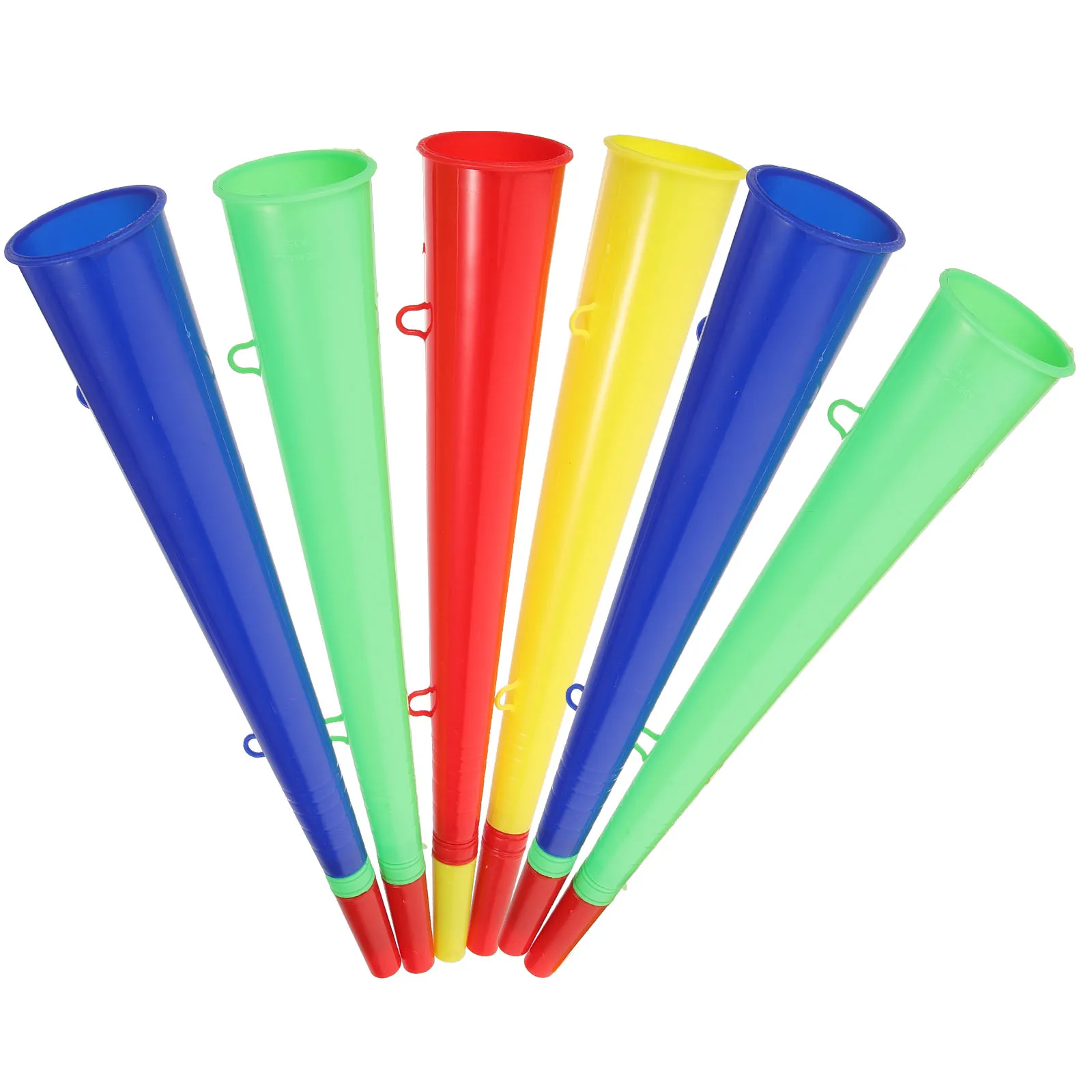 

6Pcs Loud Plastic Sports Game Horn Sports Fans Trumpet Bright Color Cheering Horn for Birthday Parties Festivals