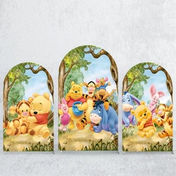 TB Winnie The Pooh Arch Backdrop Cover Elastic Fabric Newborn Baby Birthday Party Supplies Birthday Party Photo Studio Decoratio