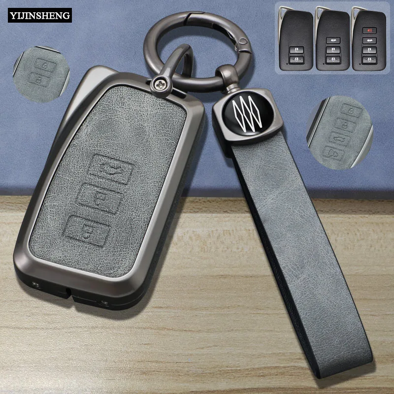 2 3 4 Button Zinc Alloy + Leather Car Key Case Cover Holder For Lexus NX 200 NX300H RX 350 450H ES 350 ES 300h Remote Protection