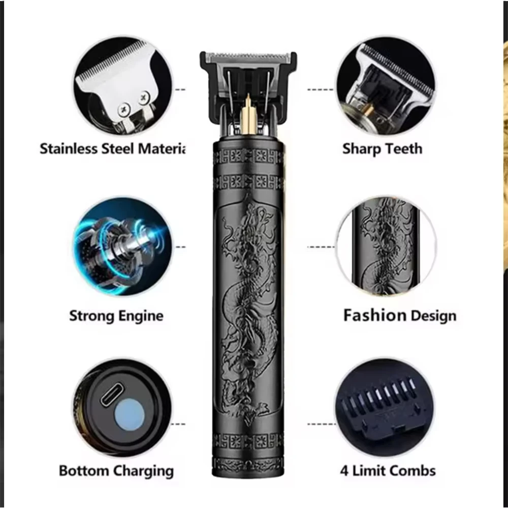 مجموعة ماكينة قص الشعر الكهربائية من HIENA، ماكينة تشذيب اللحية اللاسلكية المحمولة القابلة لإعادة الشحن، ماكينة قص الشعر القوية للرجال