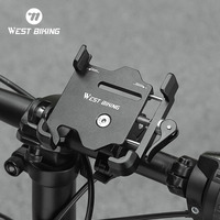 WEST BIKING Quick Release Bicycle Phone Holder Adjustable Aluminum Alloy MTB Scooter Motorcycle Handlebar Mount Cell Phone Stand