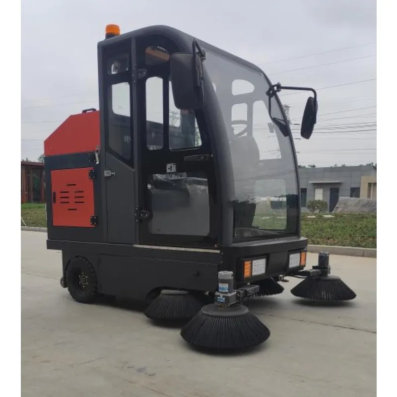 Walk Behind Industrial Floor Sweeper, Manual Push Type Road Cleaning Machine, High Efficiency Dust & Garbage Remover