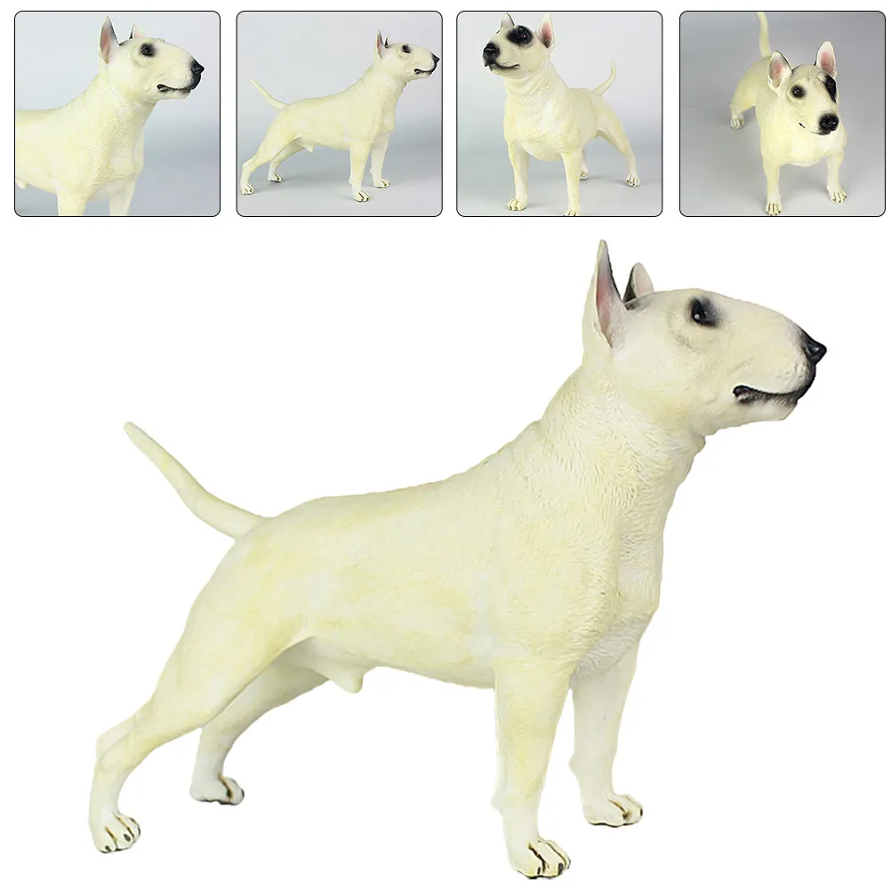 

Bull Terrier Dog Ornament Premium Desktop Decor Small Standing Animal Figure for Home Decoration Miniature Garden Flowerpot