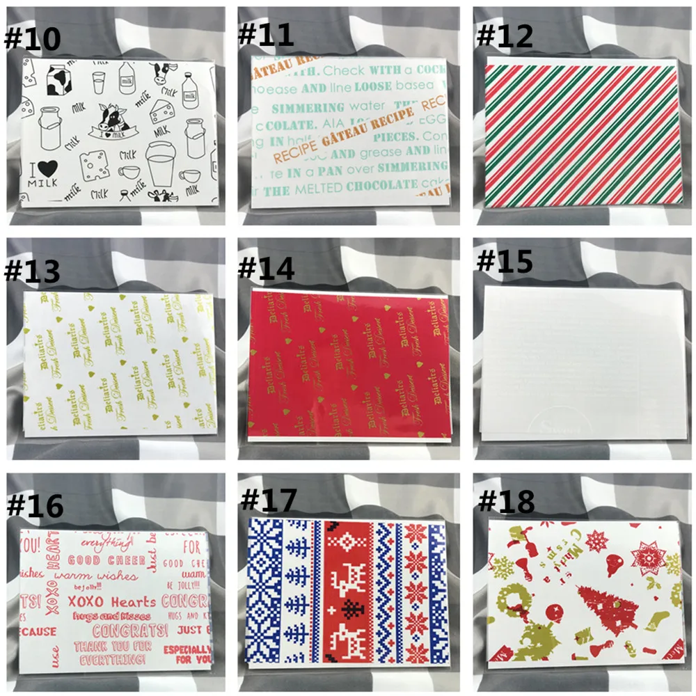 100 Stück Bunt Bedrucktes Ölpapier DIY Handgemachte Nougat-Bonbon-Verpackung Milchtaffel-Umhüllung Party-Dekoration – Detail 3