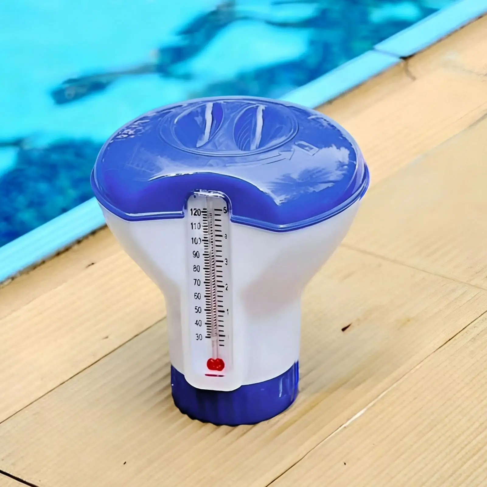 Chlorine Floater Tablet Dispenser with Temperature Gauge Chlorine Dispenser for Resort Hotel Home Garden Beach Lake Outdoor Spa view 5