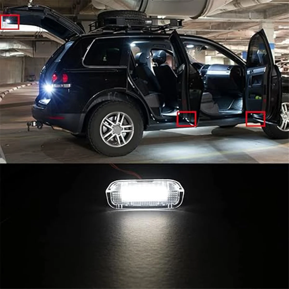#58O Automotive Parts & Accessories,LED Welcome Courtesy Side Door Light Projector Warning Light,Black&Transparent