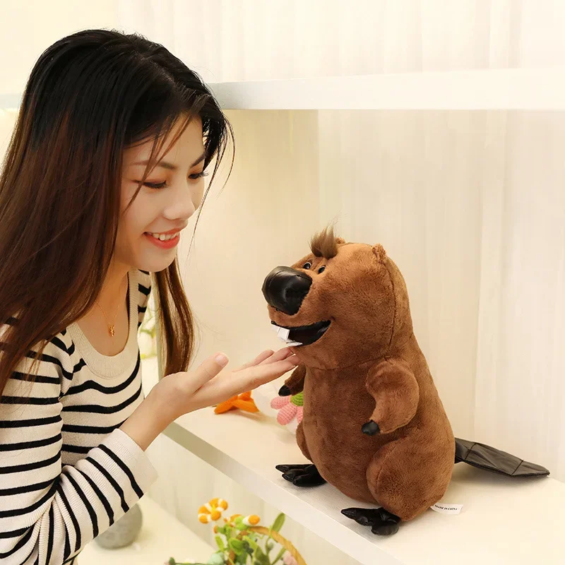 New Anime Lifelike Smile Beaver Plush Toys Soft Cartoon Brown Beaver Doll Funny Toys For Children Cute Decor For Room/Car