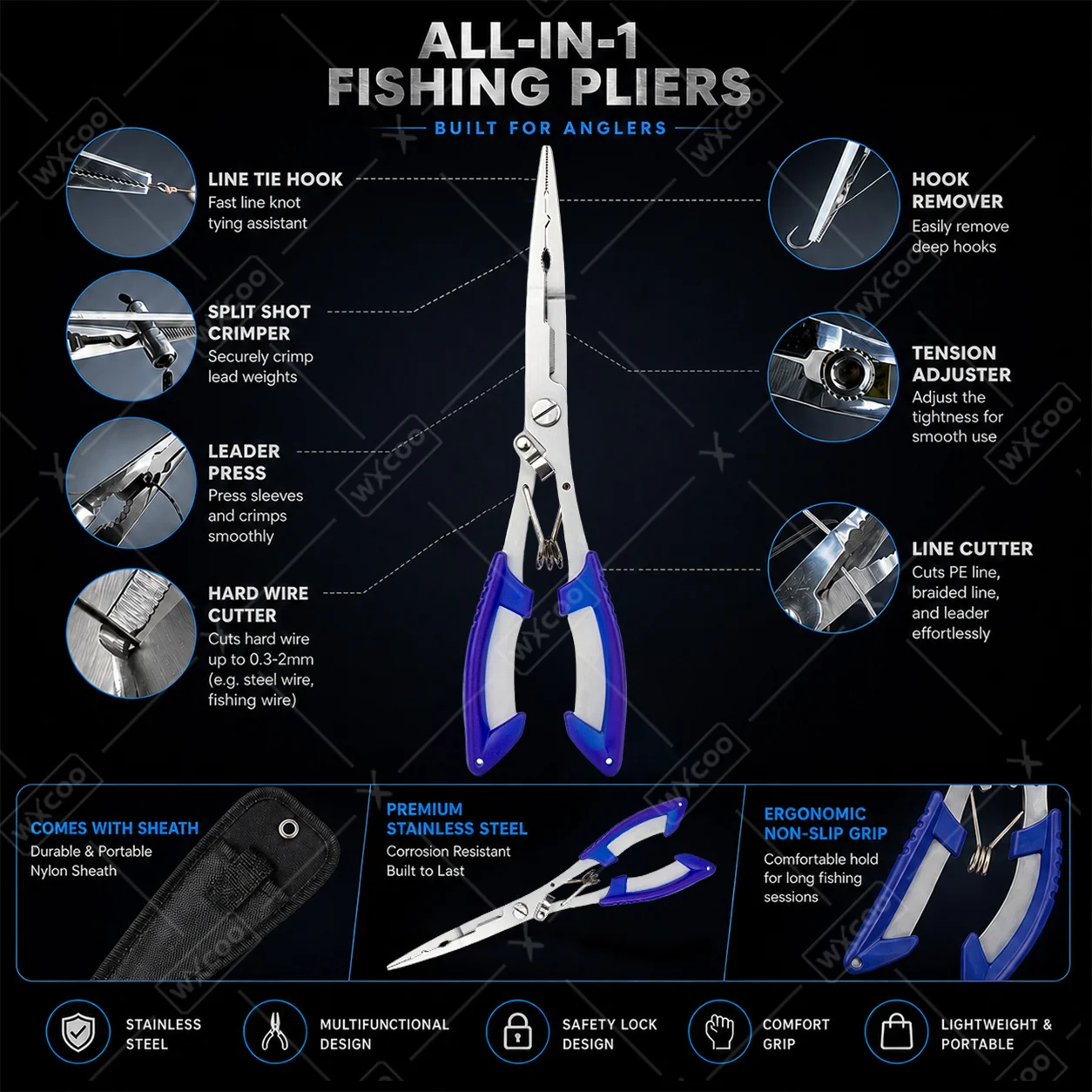 ชุดเครื่องมือตกปลาอเนกประสงค์ส - Saltwater Fishing Hook บทวิจารณ์และราคา