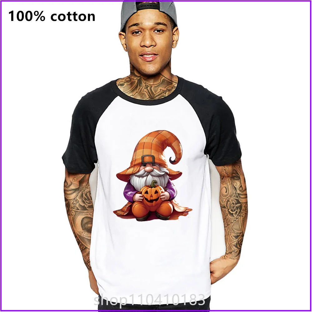 Cute Happy Purple Halloween Gnome T Shirts For Men'S Women Tshirt T-Shirt Clothing Oversized Manufacturers Custom Sports Short C