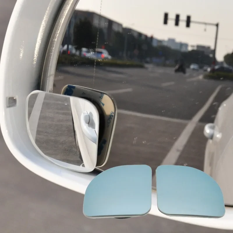 2pcs Sector Shape Car Blind Spot Mirrors Auto Parking Blind Area Auxiliary Mirror 360 Wide Angle Adjustable RearView Mirror