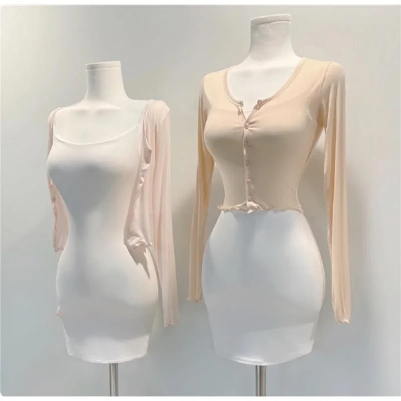 

5STUDIO Milk Fruit Flavor ort Fit Sweater Button T-irt Multi-Color Versatile ort Cardigan for Women Spring Season