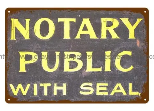 Early 1900s notary public with seal metal tin sign bedroom interior design