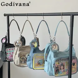 Słodka, urocza, swobodna, dżinsowa torba Itabag, wzór księżniczki, eleganckie torby typu Crossbody, dojazdowa torba na ramię pod pachami