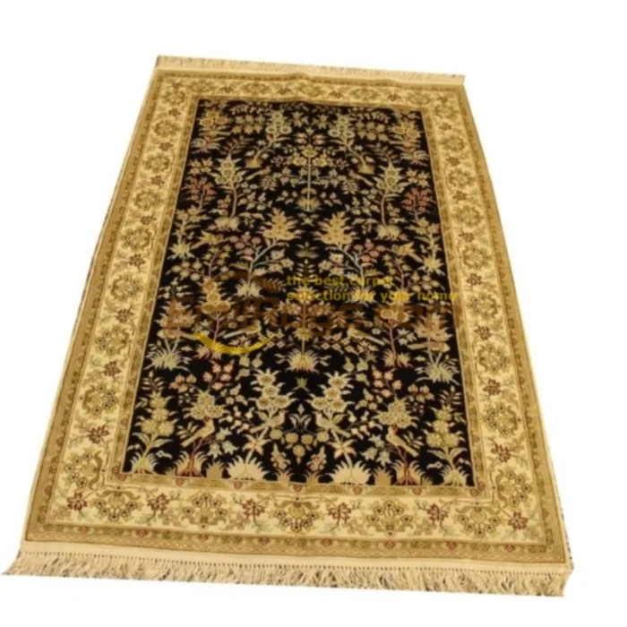 Persian Rug Pure Silk Oriental Handmade Beautiful Area Carpet 