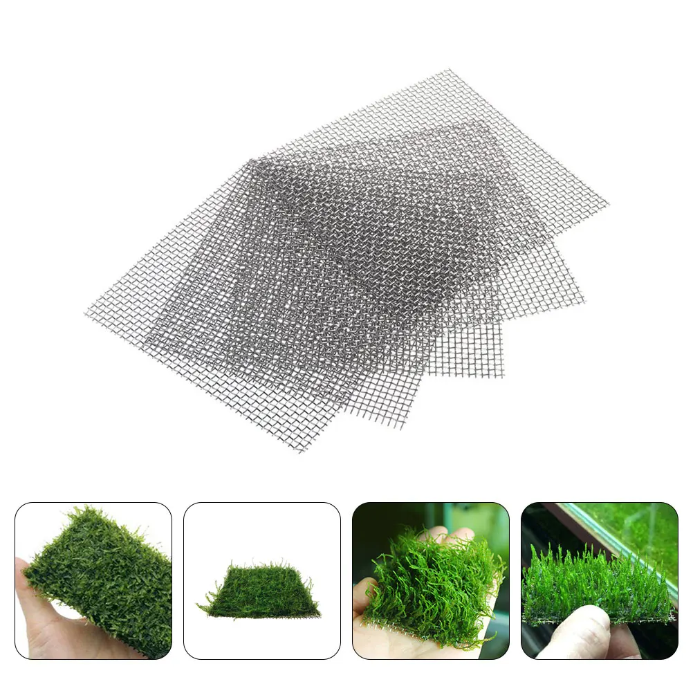 

5pcs Aquarium Moss Net Mesh Pad Sturdy Wear-Resistant Wire Mesh For Household Aquarium Bendable Plant Decoration Fish Tank