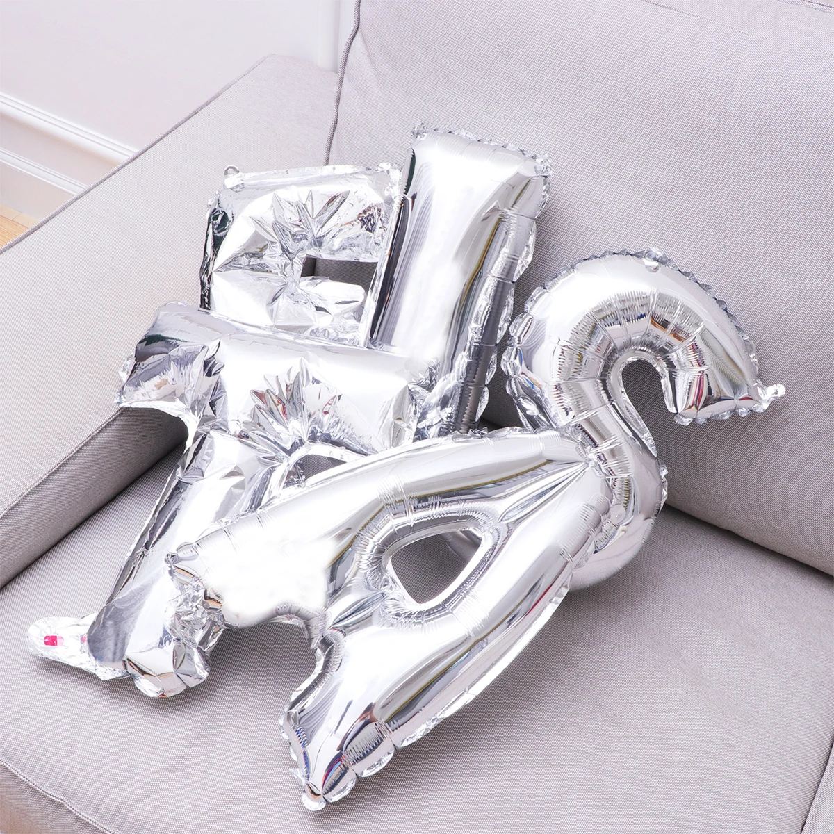 

1 set 1 Set Aluminum Foil Party Decor Festival Decoration Creative Stylish Balloon For Photo Props Background Silver Balloon