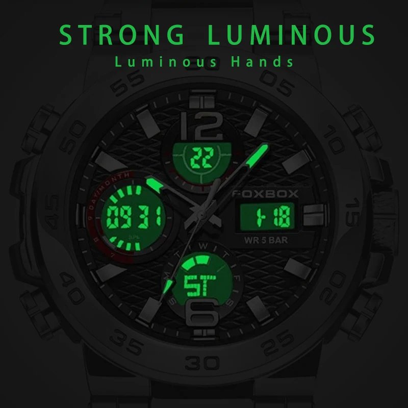 Lige luxo display led relógios de pulso masculino luminoso esporte homem relógio à prova dwaterproof água militar quartzo masculino relogio masculino 2024