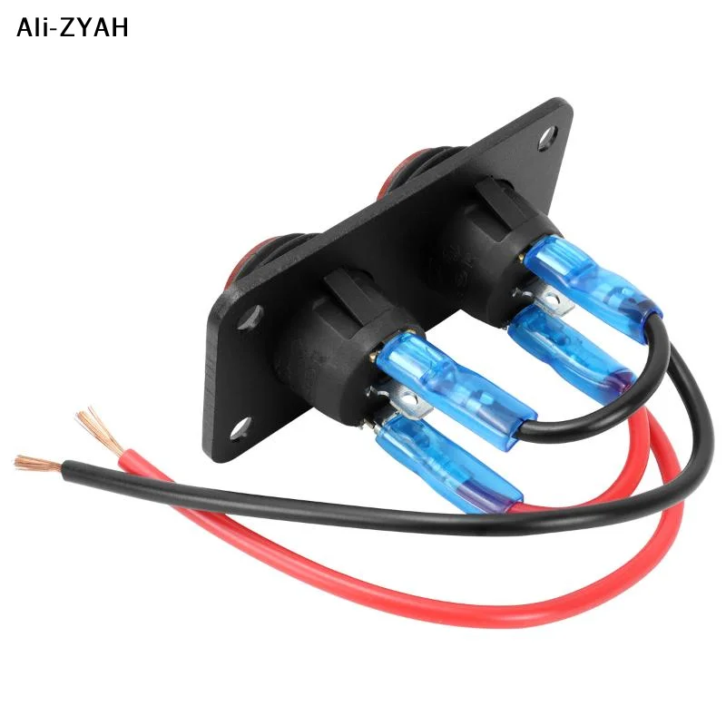 【AH】1-6 Gang Rocker Switch Panel 12V Waterproof On-Off Toggle Switches With Red LED Light For Automotive,Boat,Truck Vehicles