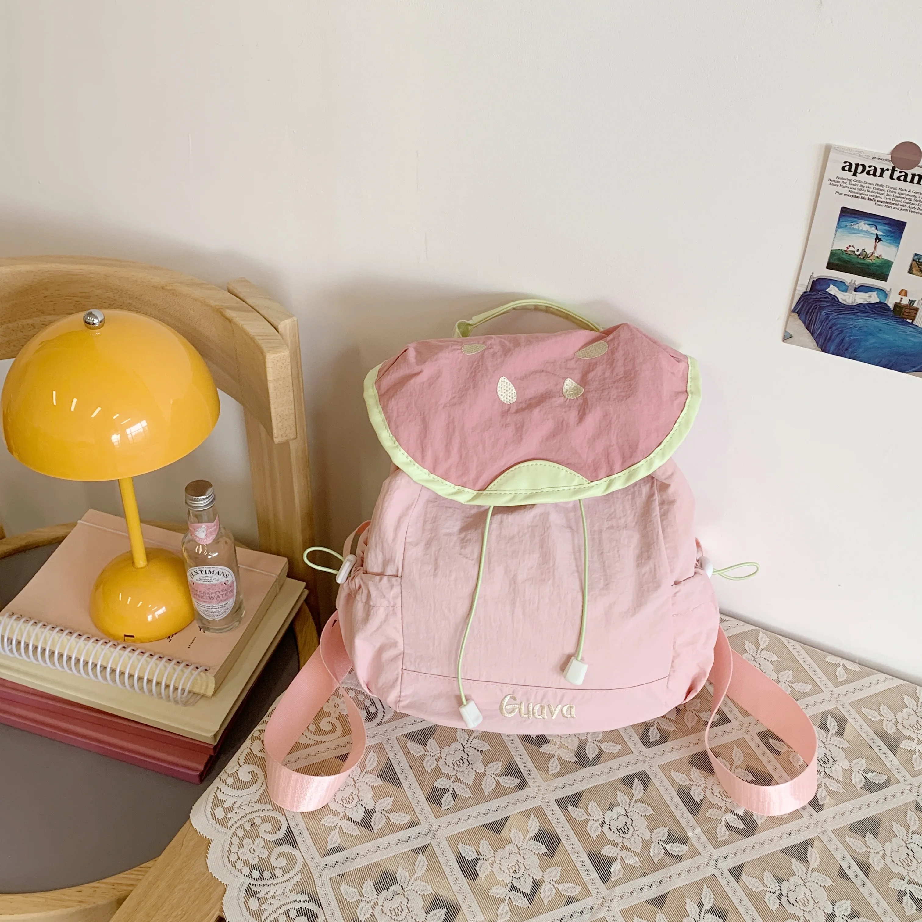 حقيبة ظهر جديدة بنمط الفاكهة للصيف بتصميم برباط الدوبامين حقائب كتف ذات سعة كبيرة حقيبة يد للركاب على طراز Preppy #3