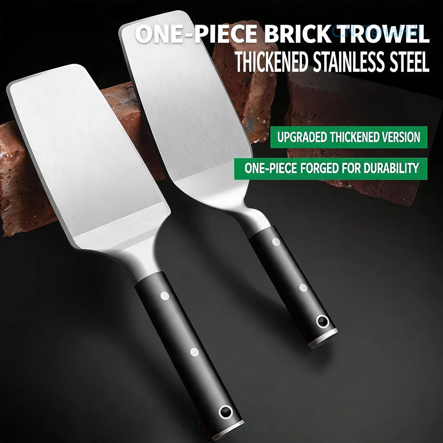 Stainless Steel Brick Trowel Masonry Trowel for Bricklaying Wall Building Cement Finishing Tool