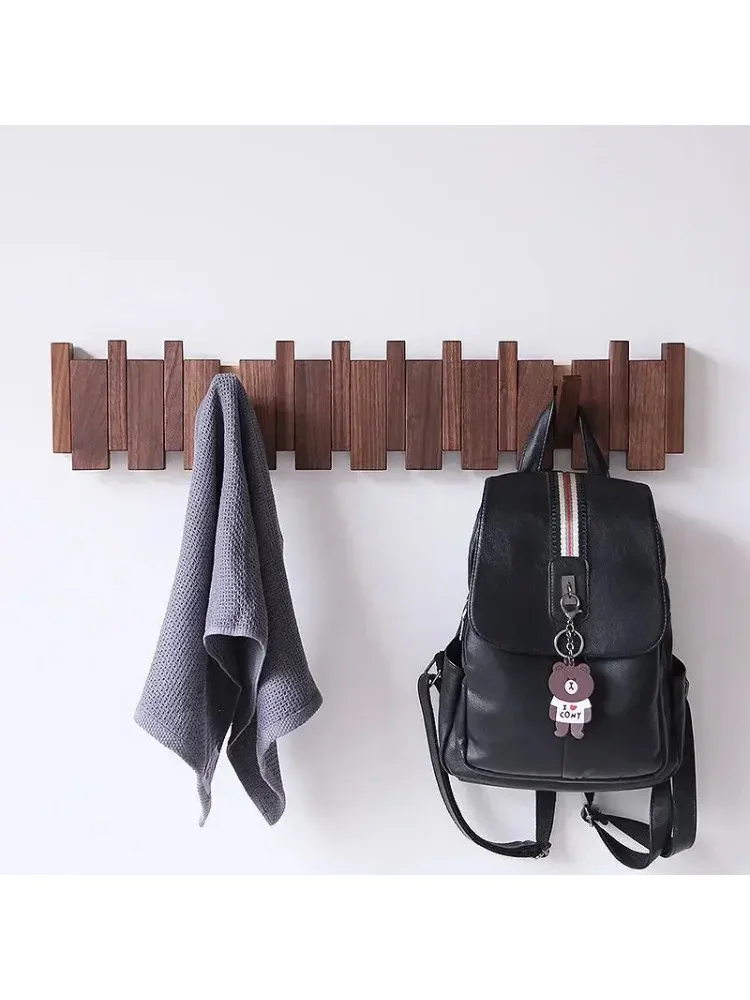 Wall Mounted Solid Wood Coat Hooks Black Walnut Coat Rack Hallway Entry Rack Home Decor Ds Furniture Perchero