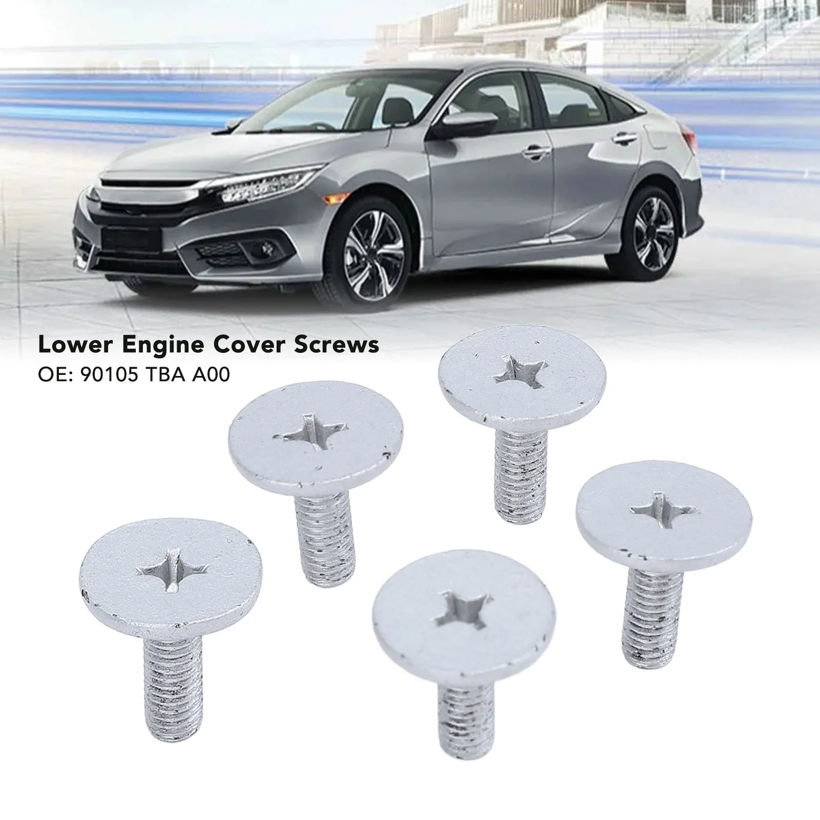 5 Pcs Lower Engine Cover Screws 90105 TBA A00 Metal Engine Splash Shield Bolt for Civic CR‑V 2016‑2019