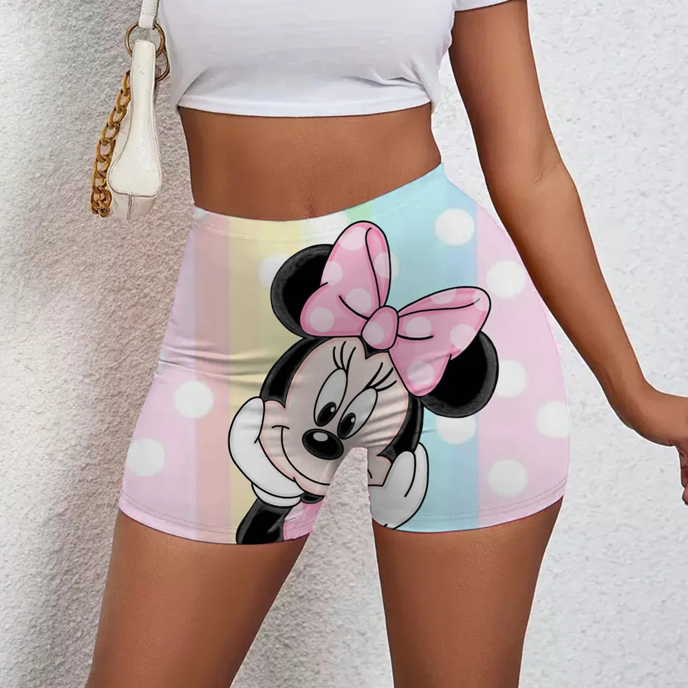 Women Fitness Yoga Lift Shorts Mickey Mouse Seamless Shorts Rainbow Sunglasses Volleyball Biker Gym Pants Tights