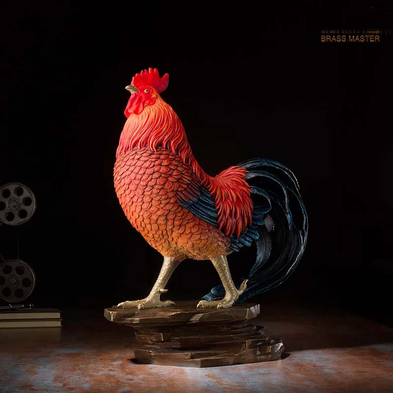 

2025 Stock market company business Good luck copper Cock Home hall High grade Decorative bring fortune luck statue DAJI DALI