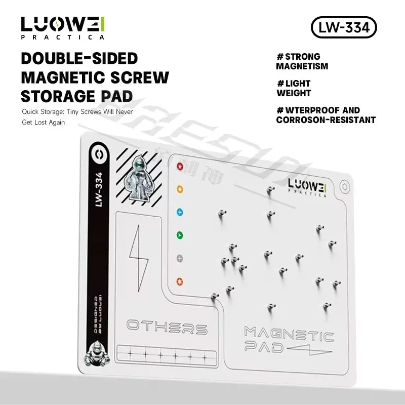 LUOWEI LW-334 Double-sided Magnetic Screw Storage Pad Soft Magnetic Material for Mobile Phone Repair Screws Storage Mat Tool