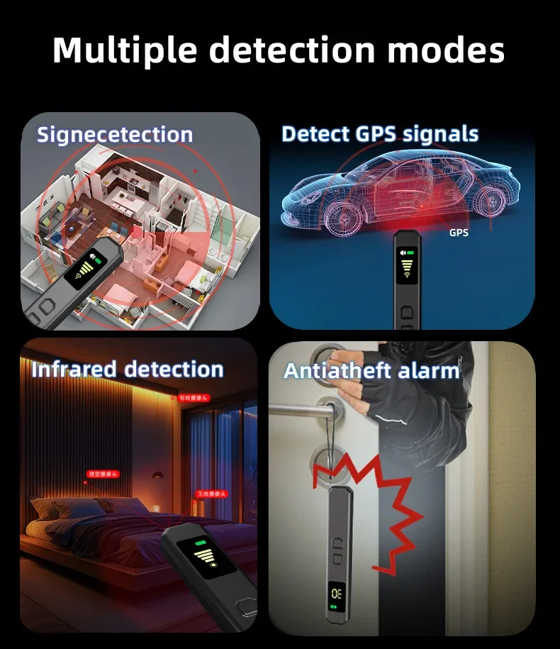 S6 Infrared Hidden Cameras Detector 4-in-1 Multi-function Mini Wireless Bug Signal Detect GPS Tracking Scanner Anti Spy Detector