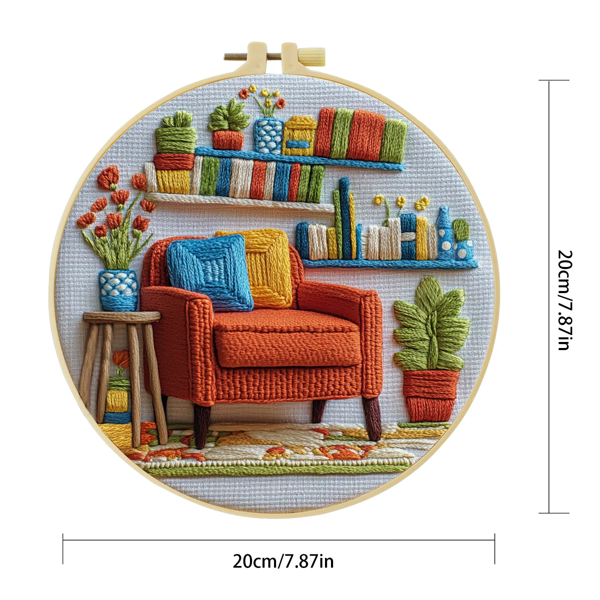 1 Stück 20X20CM/15X15CM 7,87/6,3 Zoll Sofa-Stickerei-Starter-Kit DIY-Kit DIY-Stickerei-Set Handarbeiten Malerei Heimdekoration – Detail 3