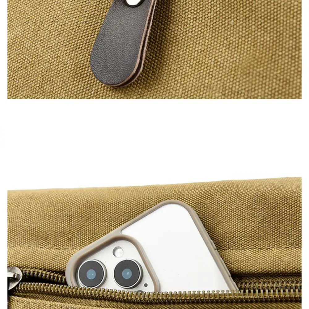 Mens Canvas Shoulder Bag Vintage Crossbody Messenger Laptop Satchel Large Capacity Durable Travel School Working Pack