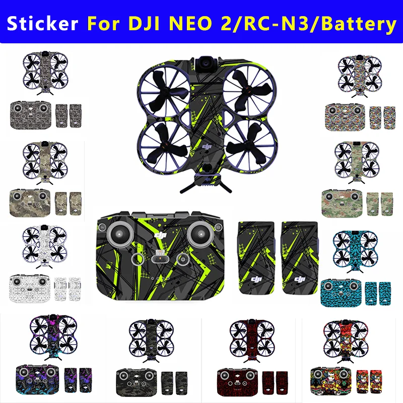 

Для дрона DJI NEO 2, ПВХ наклейки, пульт дистанционного управления RC-N3, наклейки на батарейку, защитная пленка для Neo2, аксессуары для защиты от царапин