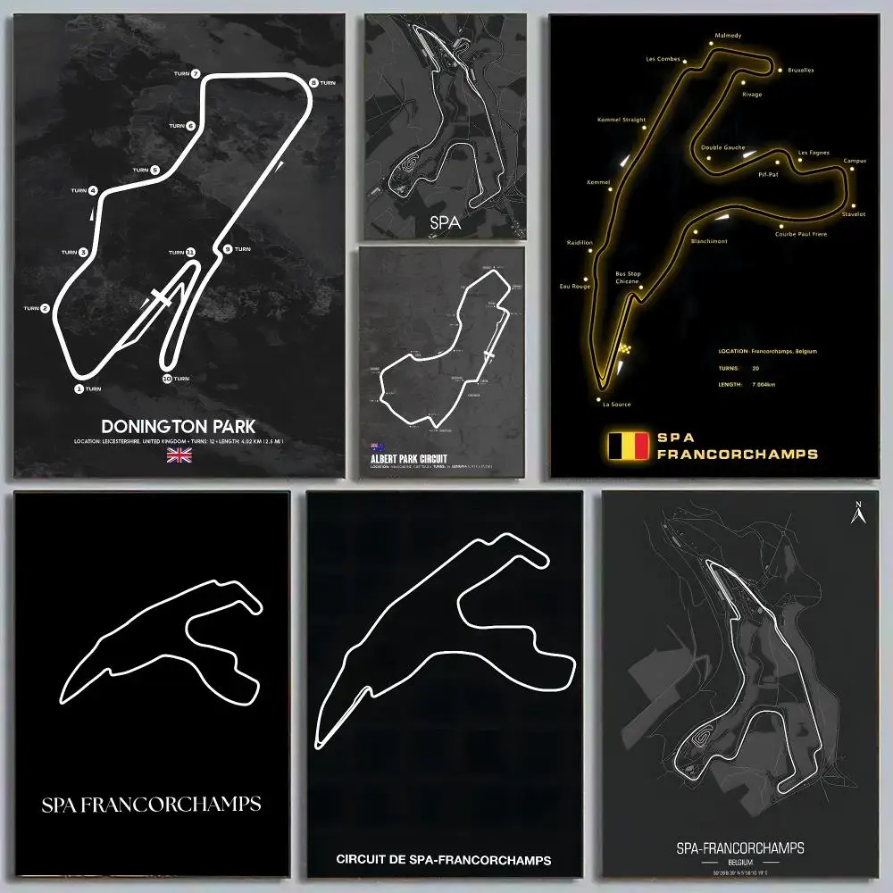 iconic circuit Circuit de Spa Francorchamps Poster HD Wall Art Aesthetic Decor for Living Room Bedroom Office Stylish Gift