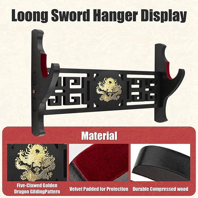 2X Legendary Creatures Sword Wall Mount Hook Katana Display Hanger For Tanto Samurai Lightsaber Weapon Stand,1 Tier