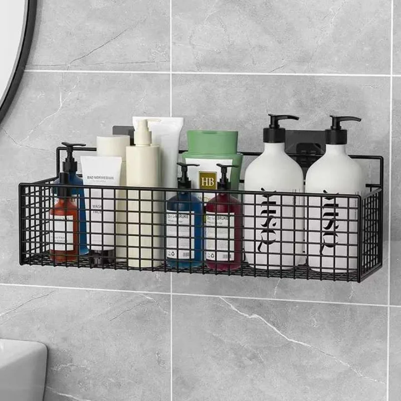 Bathroom Organiser Multifunctional Toiletries Organiser No-Punch Bathroom Shelf Bathroom Kitchen Wall Mount Storage Rack