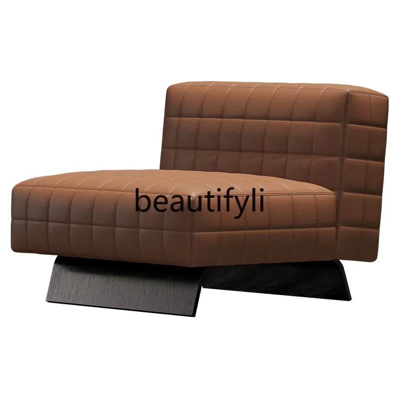 

Large apartment minimalist high-end leather Italian postmodern sofa chair